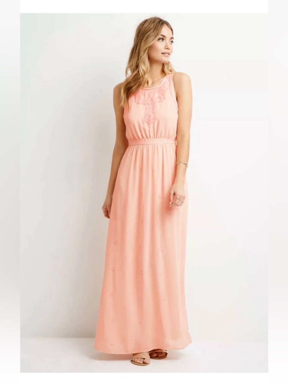 NWT Forever 21 Contemporary Chenille Embroidered Maxi Dress